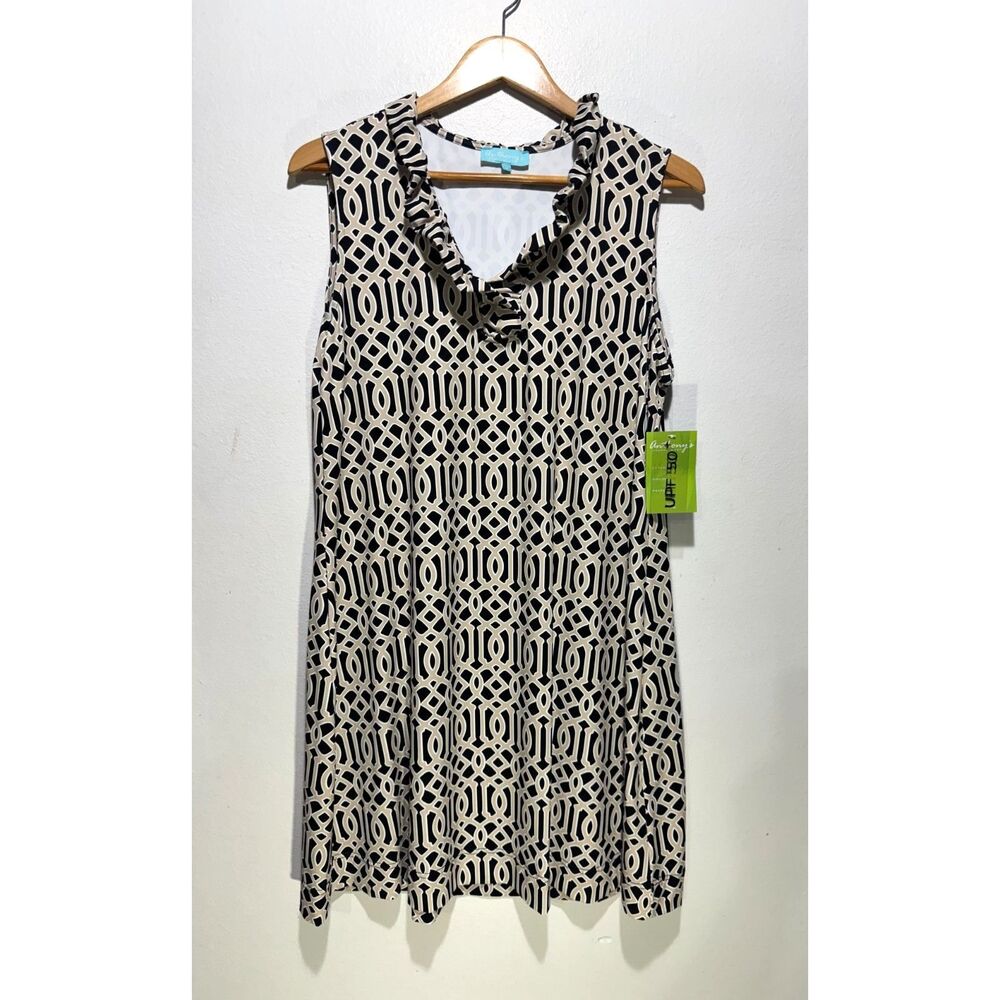 Anthony's resort wear tunic dress UPF 50+ geometric summer vacation women XL NWT